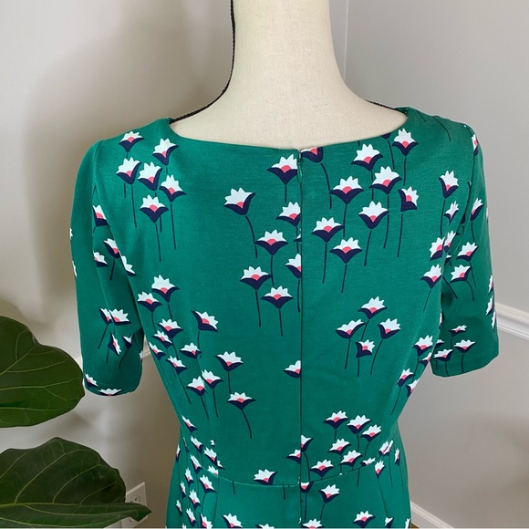 BODEN  Leonie Ponte MIDI Dress in Forest Green - Picture 7 of 12